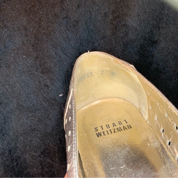 Stuart Weitzman SW gold heels sz7 like new - Picture 2 of 9